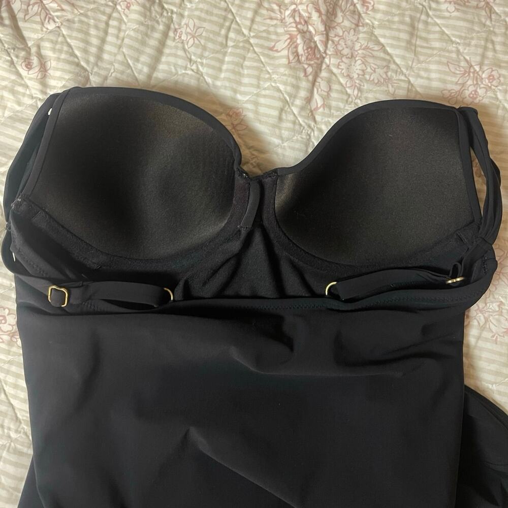 Lands’ End Women’s 6 Underwire Black Tankini Swimsuit Top Slimming Modest - Picture 10 of 11
